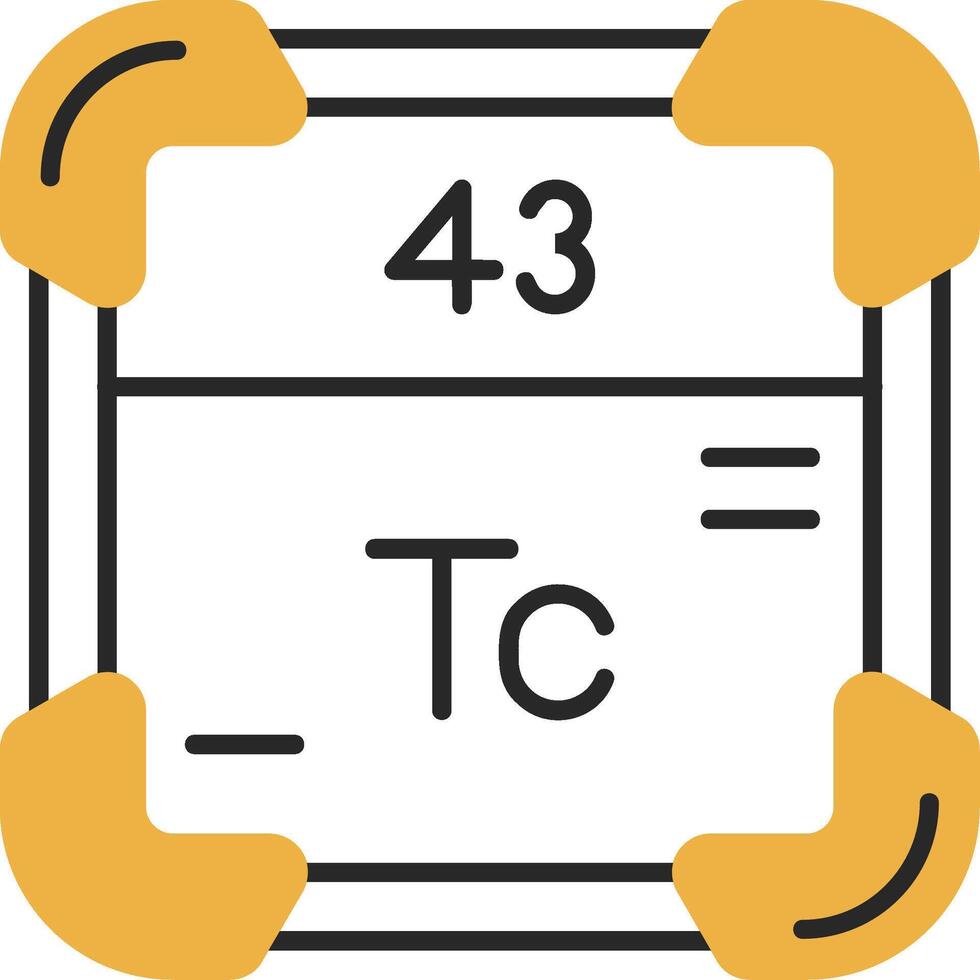 Technetium Skined Filled Icon vector