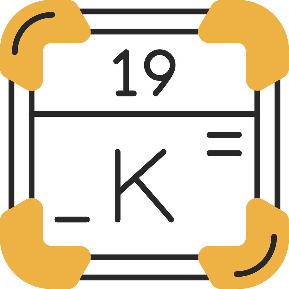 Potassium Skined Filled Icon vector