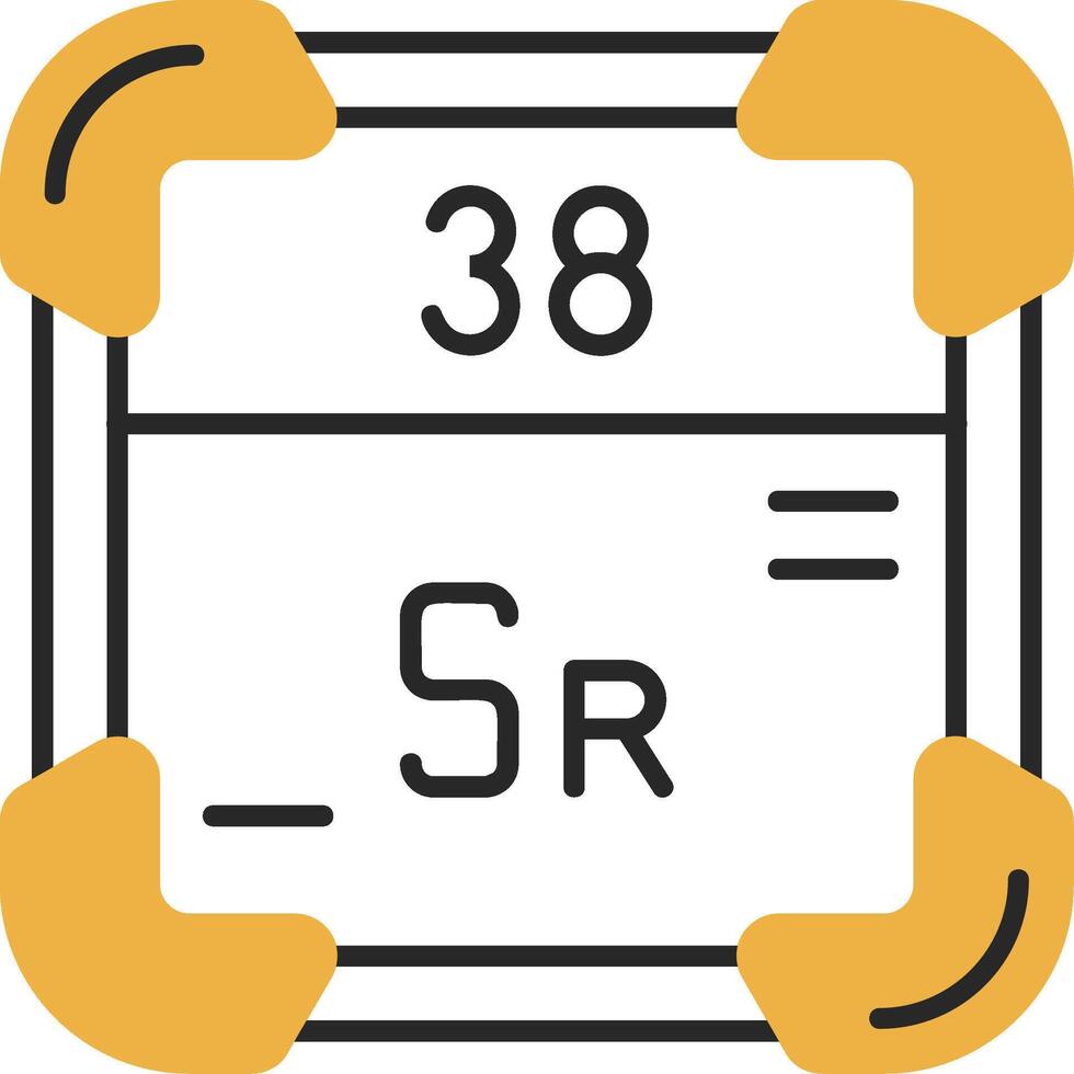 Strontium Skined Filled Icon vector