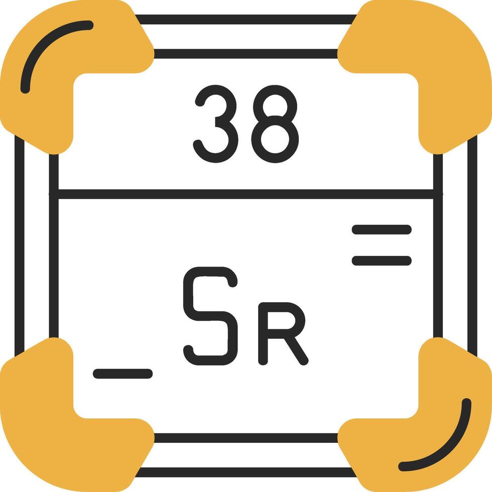 estroncio desollado lleno icono vector