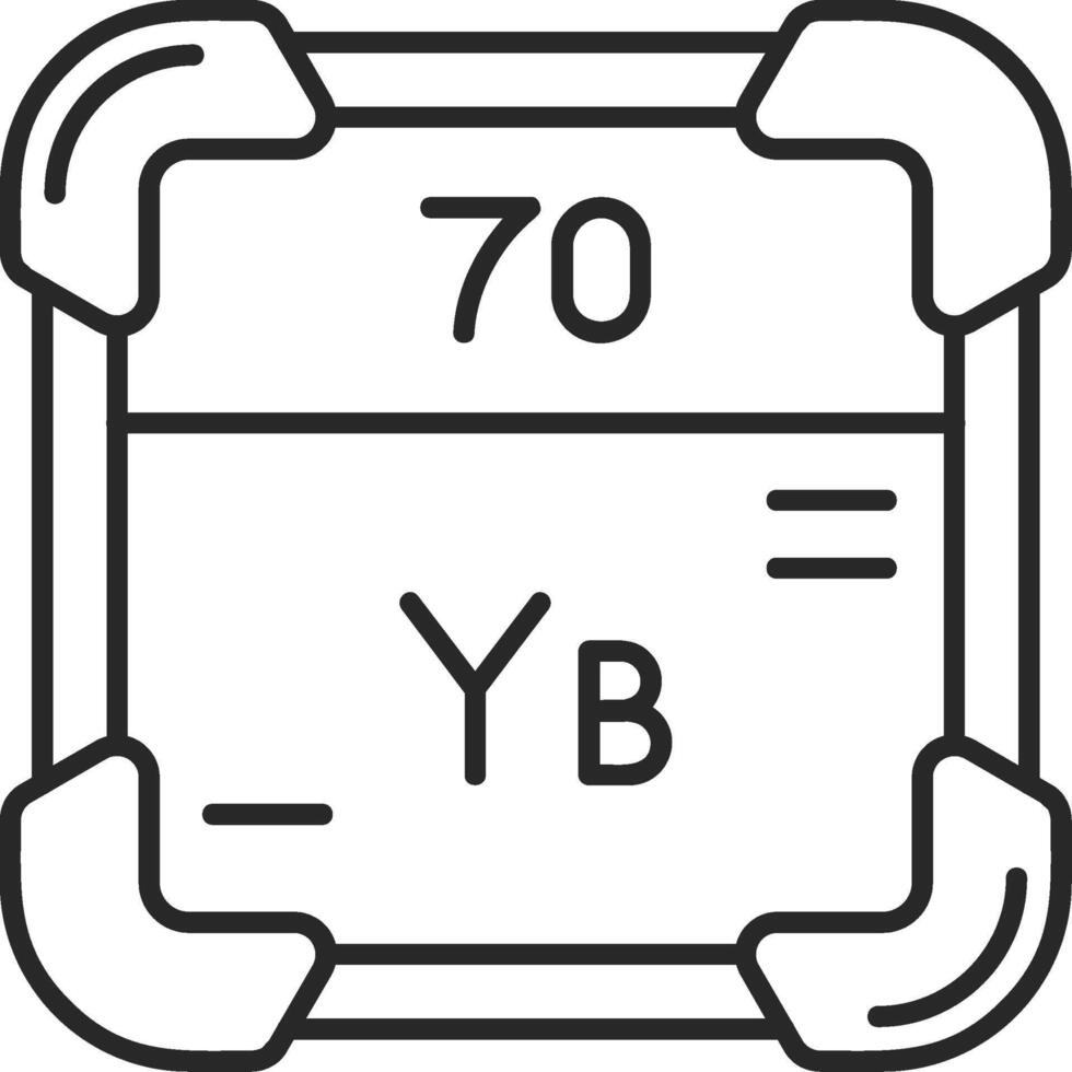 Ytterbium Skined Filled Icon vector
