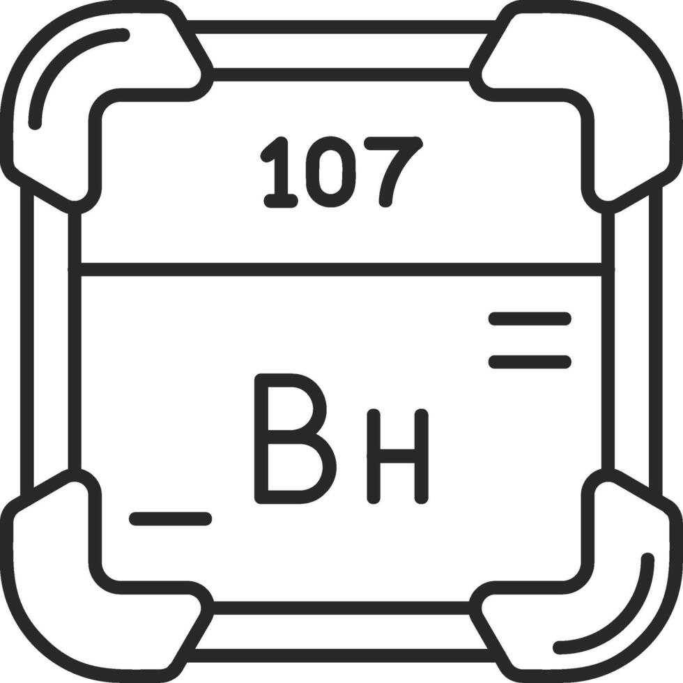 bohrium desollado lleno icono vector