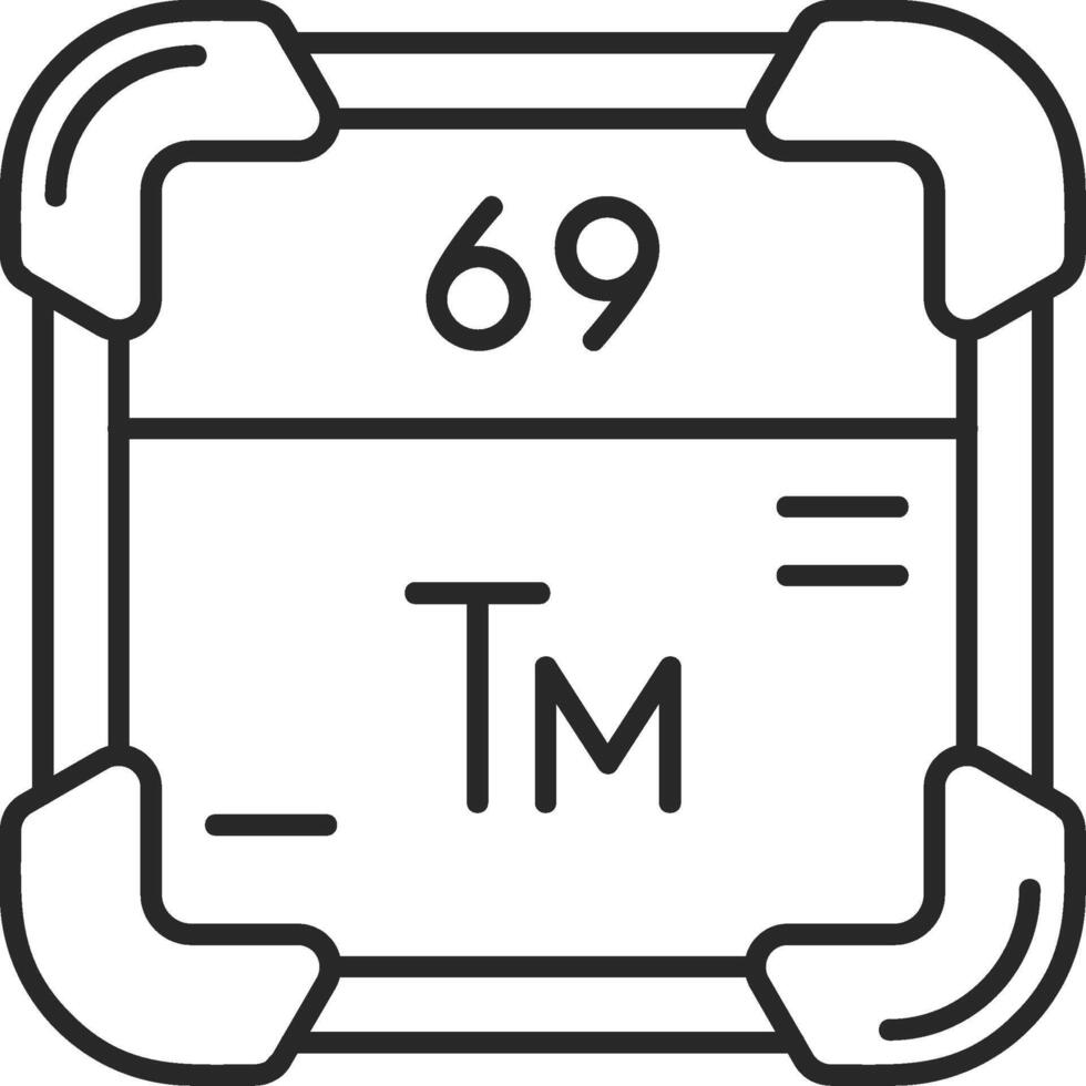 Thulium Skined Filled Icon vector