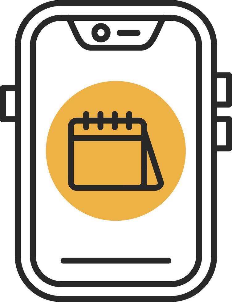 Calendar Skined Filled Icon vector