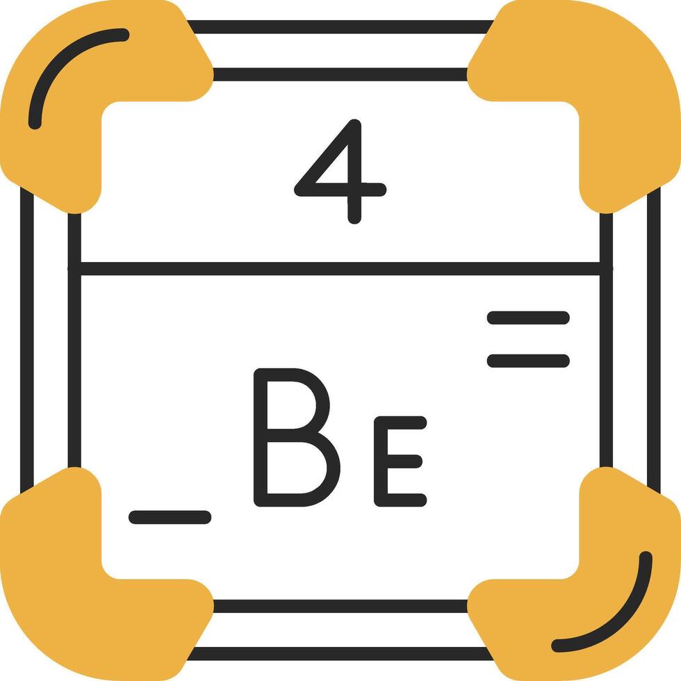 Beryllium Skined Filled Icon vector