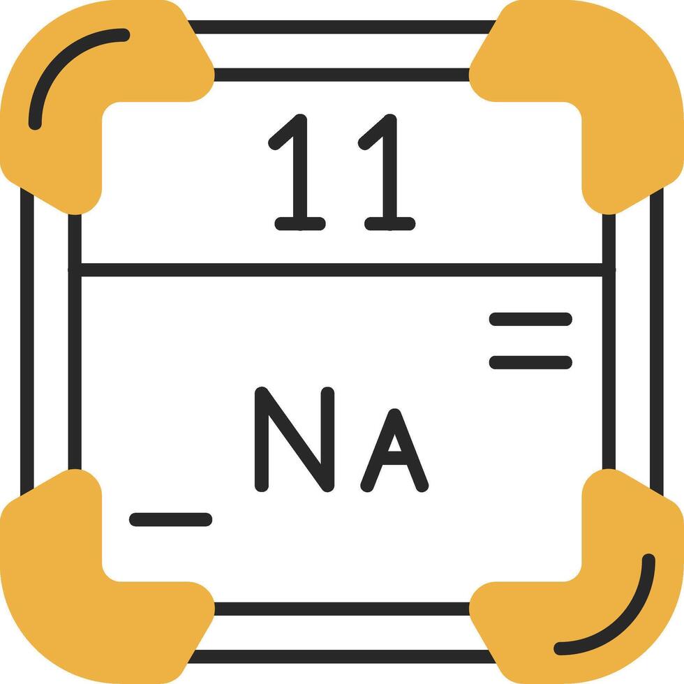 Sodium Skined Filled Icon vector