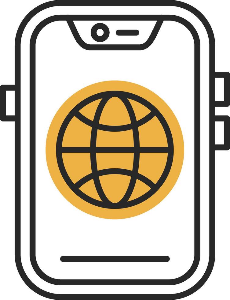 Global Skined Filled Icon vector