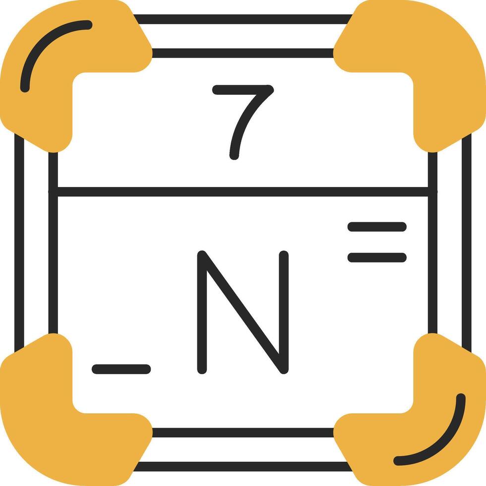 Nitrogen Skined Filled Icon vector