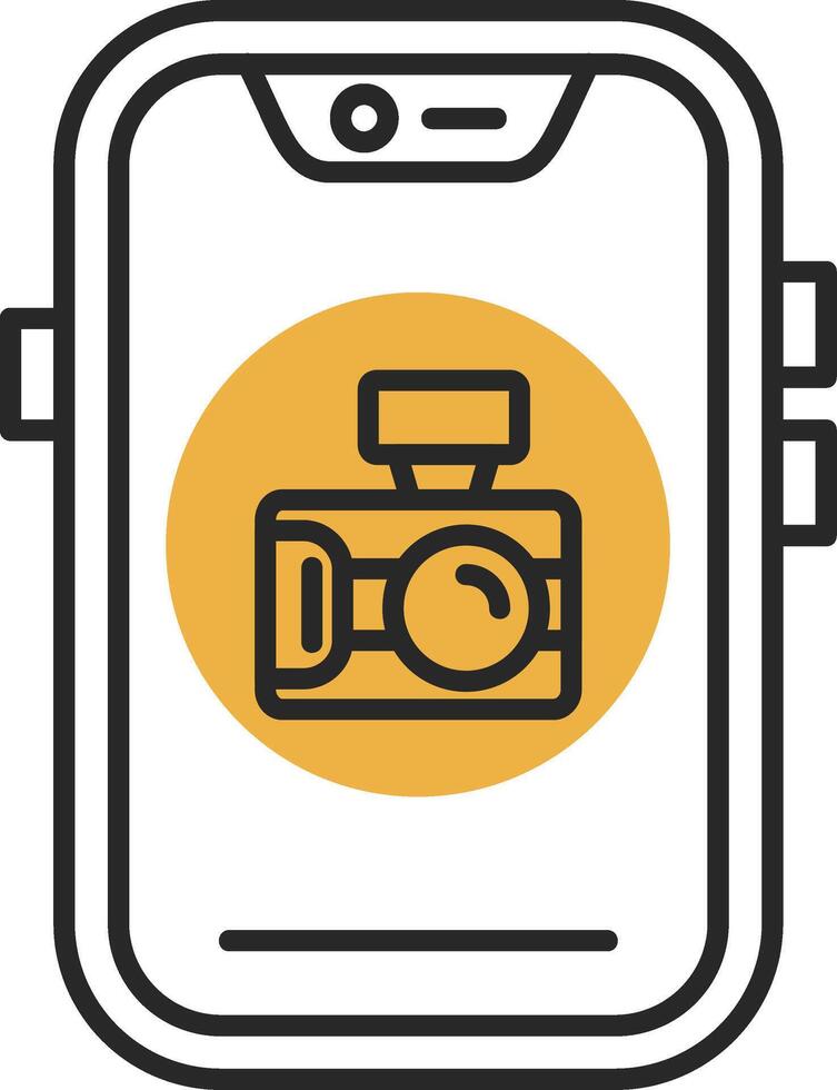 Camera Skined Filled Icon vector