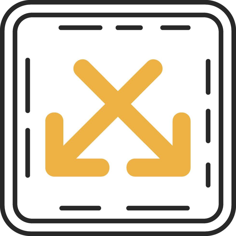 Intersect Skined Filled Icon vector
