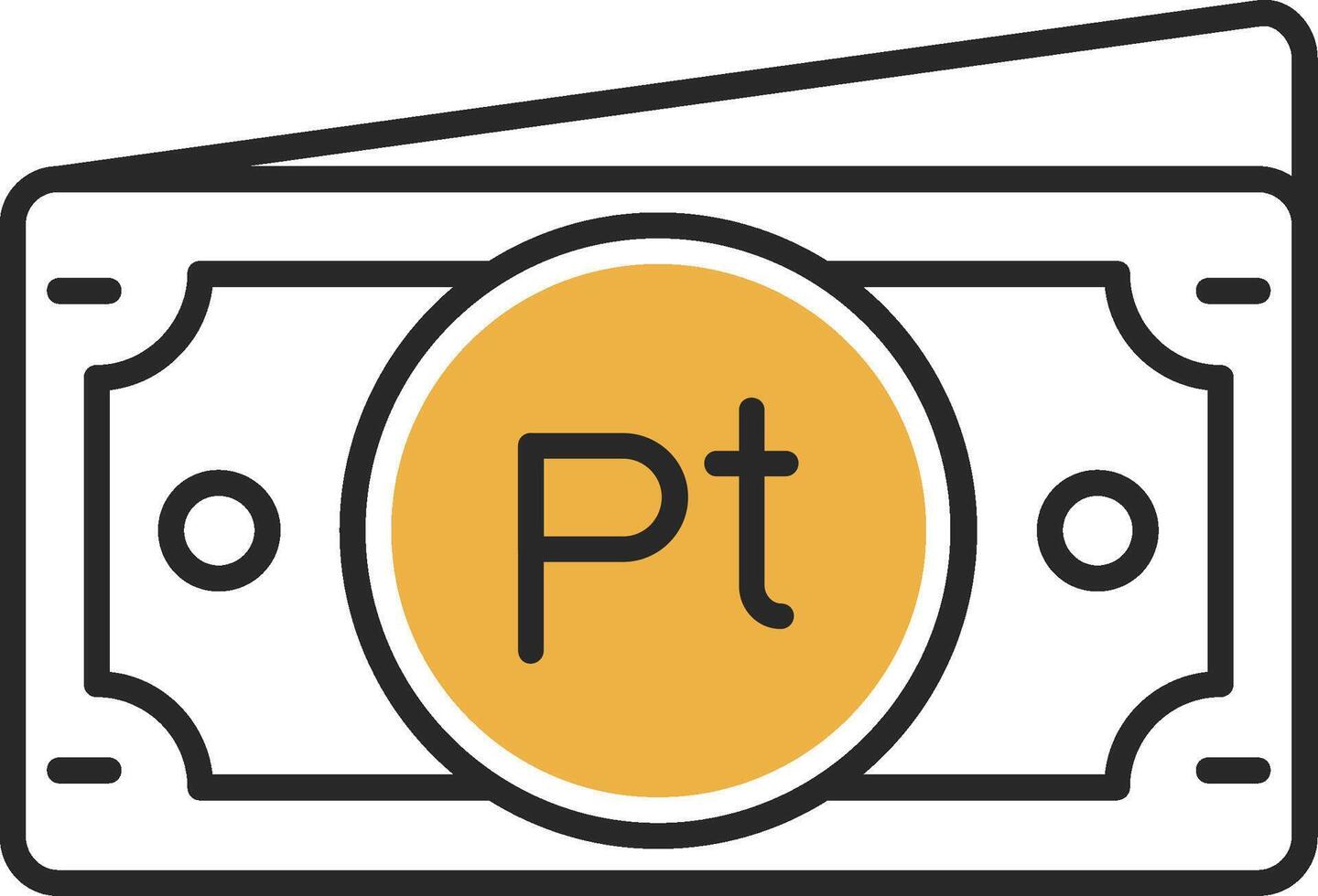 Peseta Skined Filled Icon vector