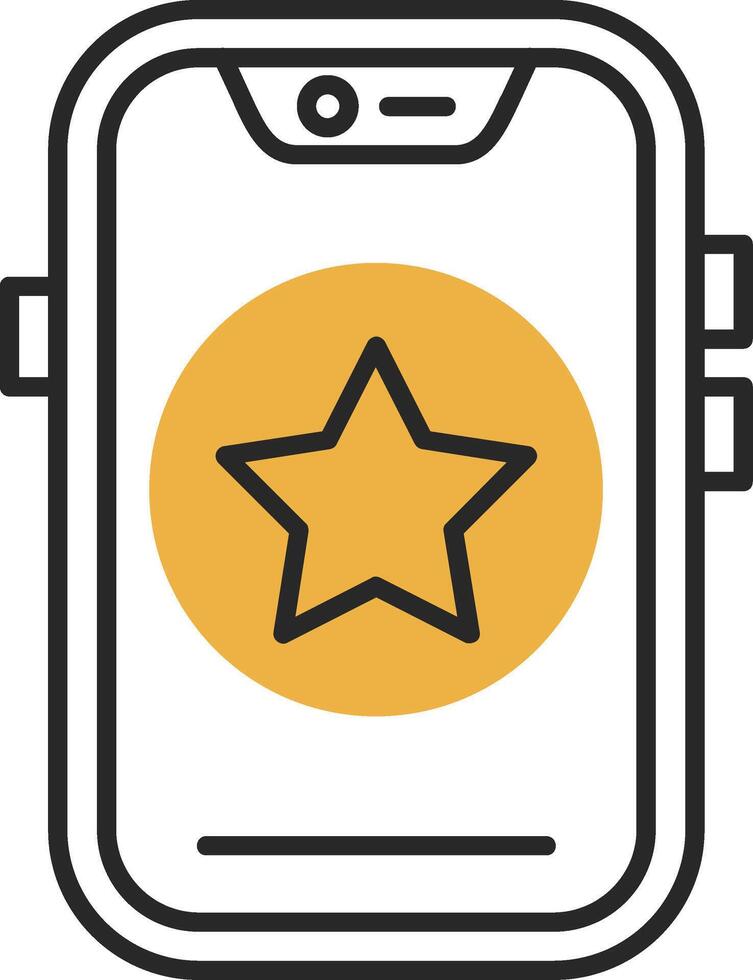 Star Skined Filled Icon vector