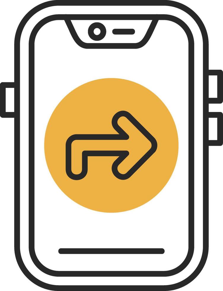 Direction Skined Filled Icon vector