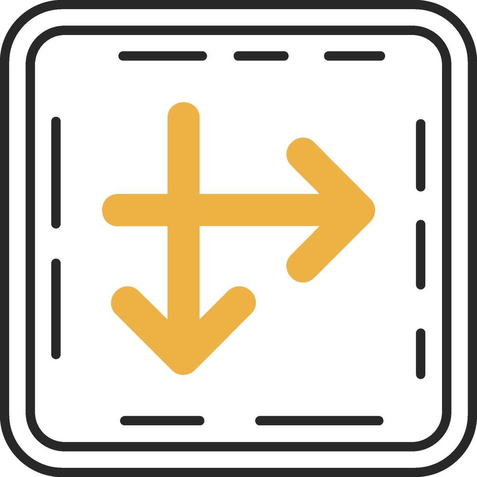 Intersect Skined Filled Icon vector