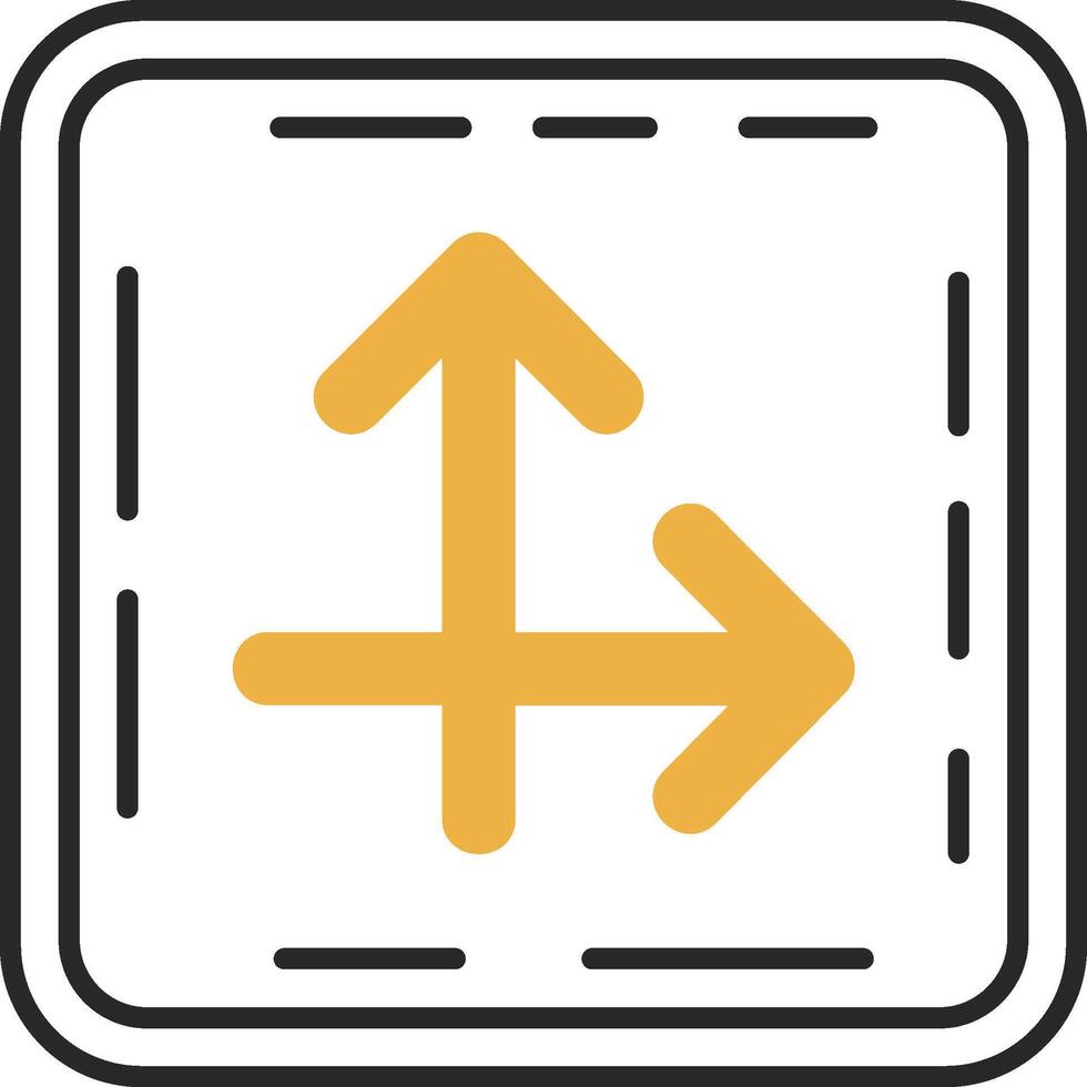 Intersect Skined Filled Icon vector