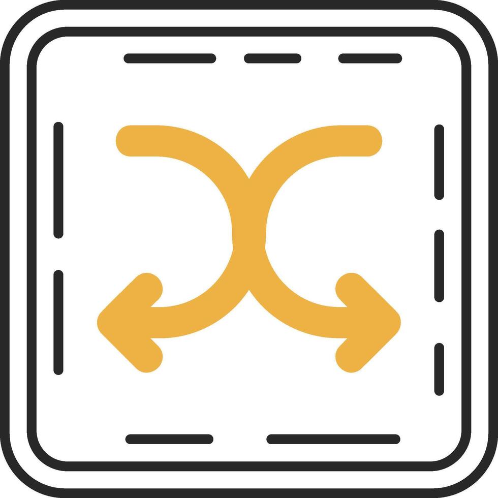 Shuffle Skined Filled Icon vector