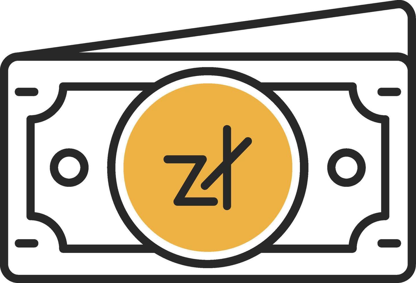 Zloty Skined Filled Icon vector