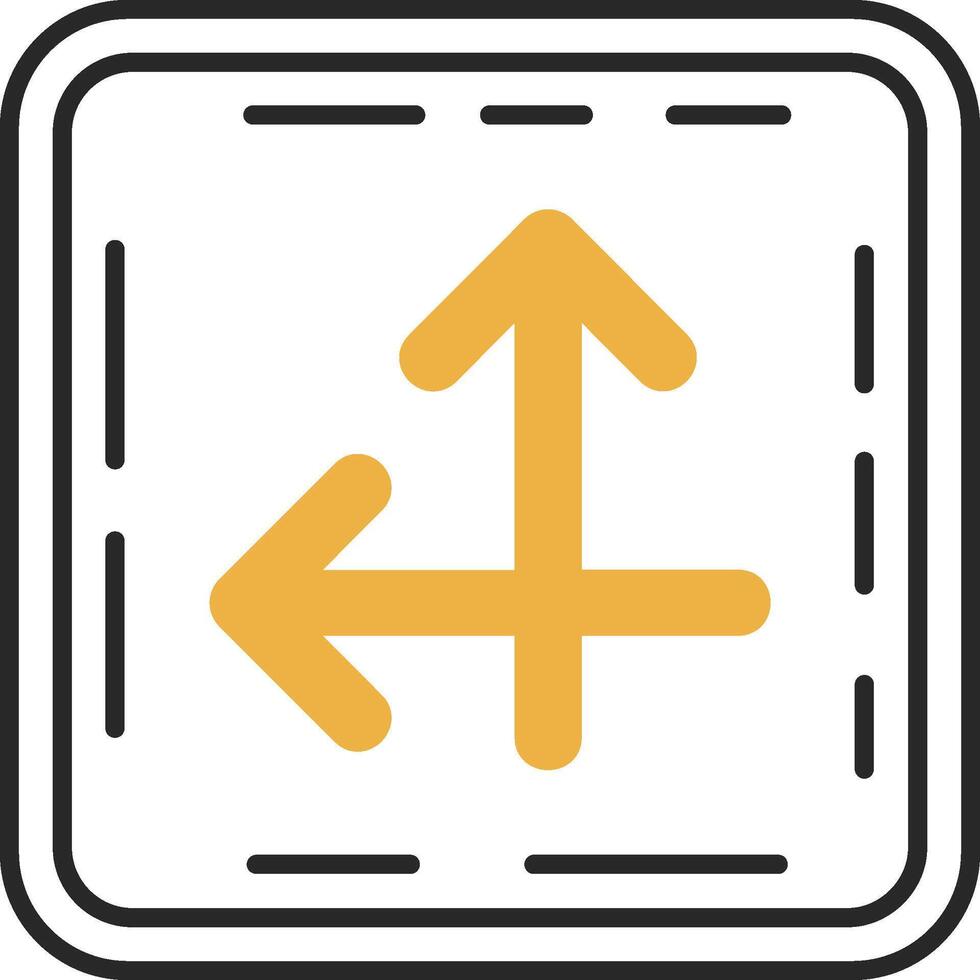 Intersect Skined Filled Icon vector