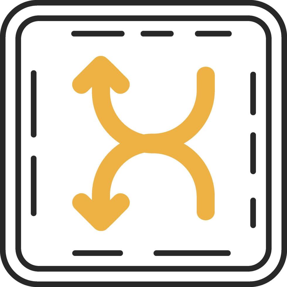 Shuffle Skined Filled Icon vector