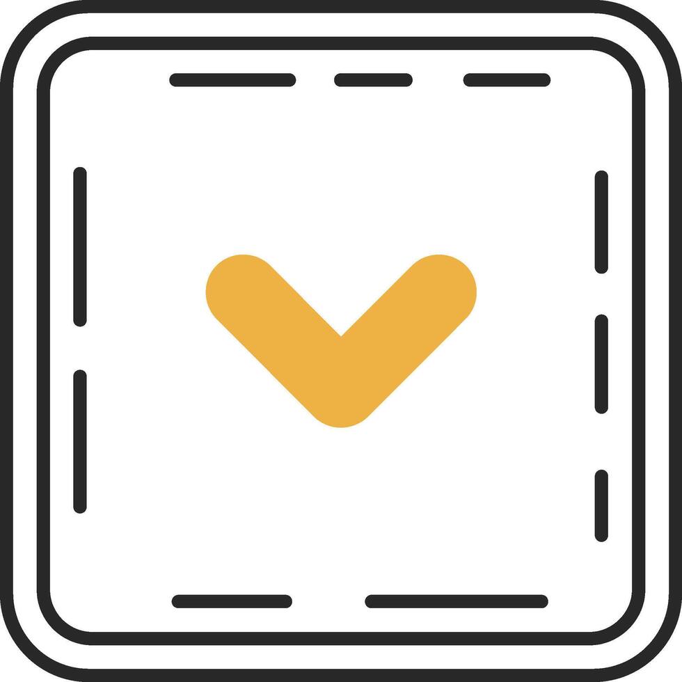 Chevron Skined Filled Icon vector