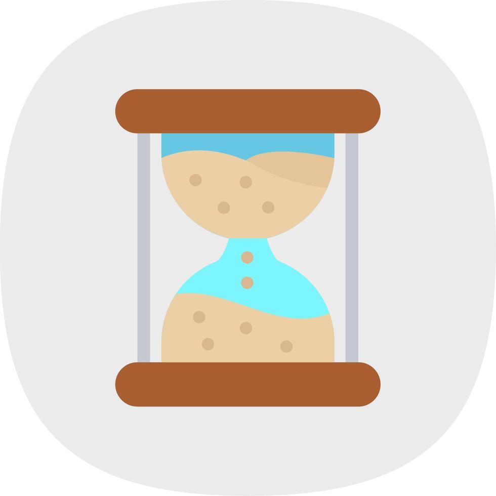 Sand clock Flat Curve Icon vector