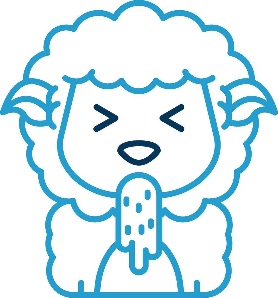 Vomit Line Blue Two Color Icon vector