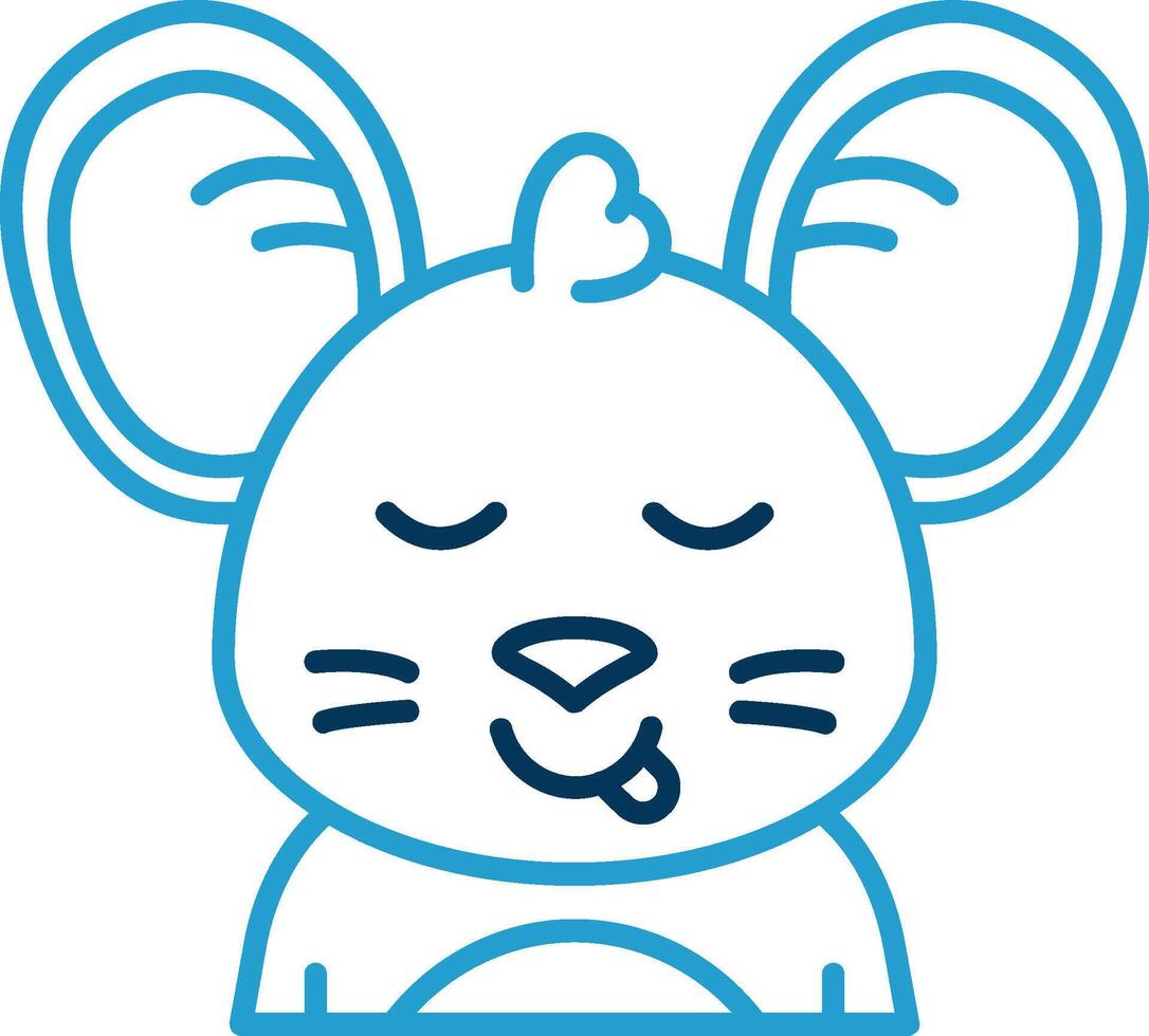 Tongue Line Blue Two Color Icon vector