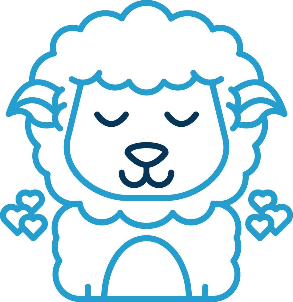 Love Line Blue Two Color Icon vector