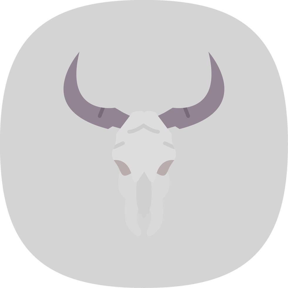 Bull skull Flat Curve Icon vector