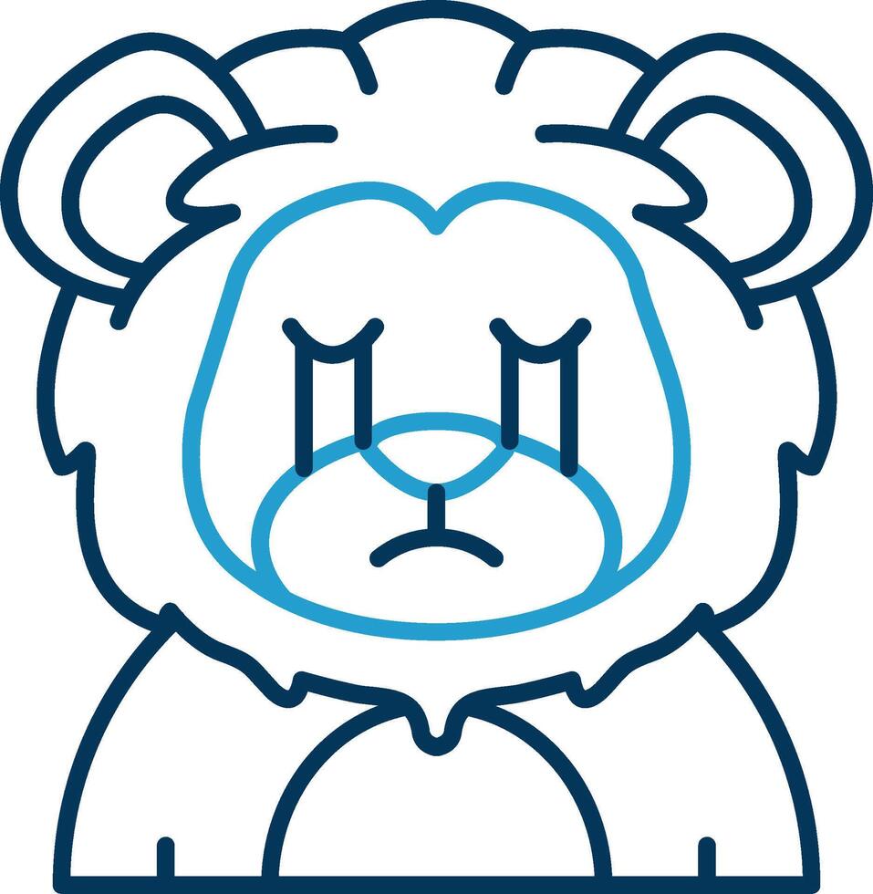 Cry Line Blue Two Color Icon vector