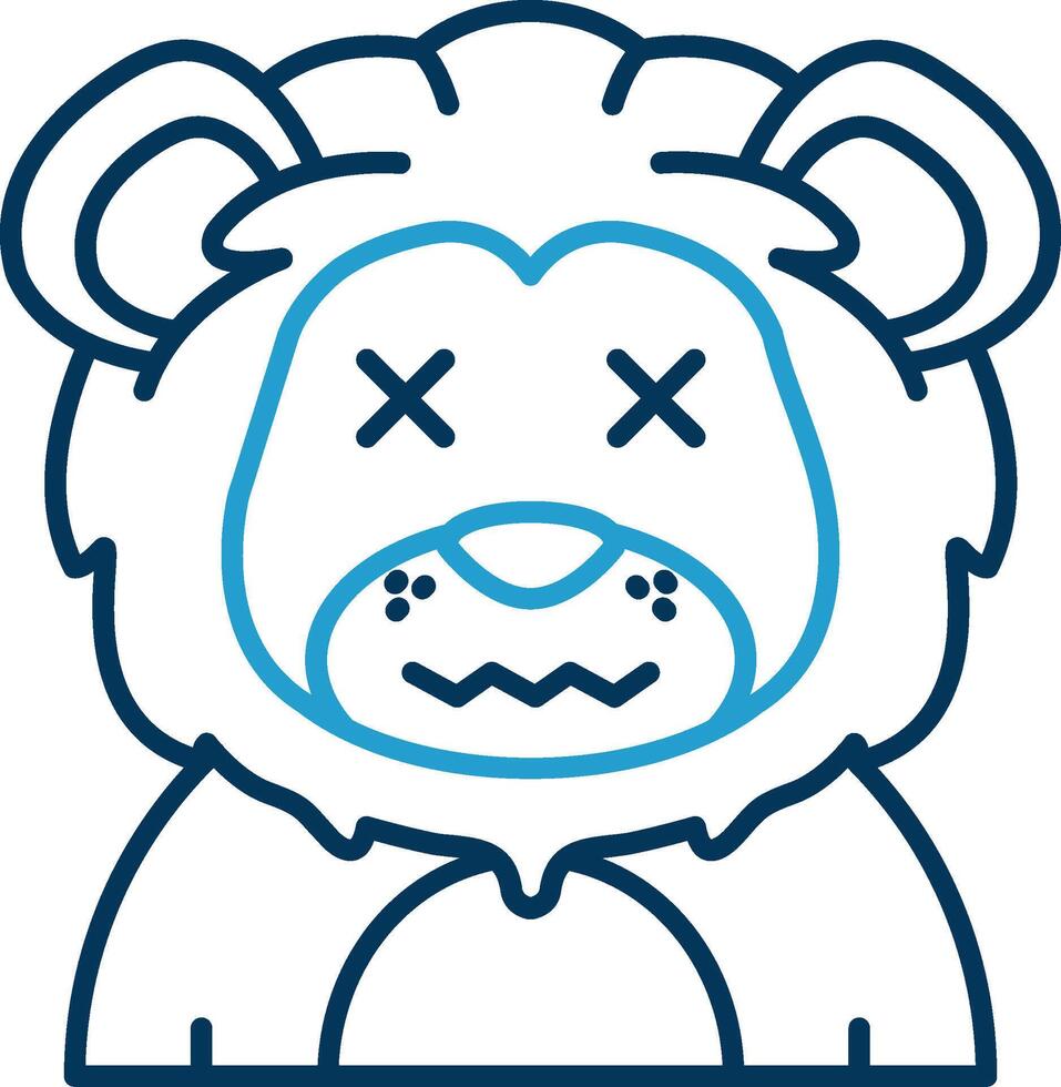 Dead Line Blue Two Color Icon vector