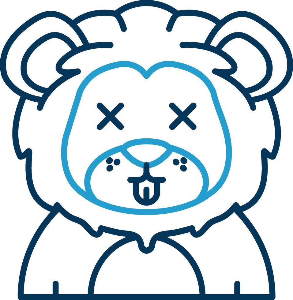 Dead Line Blue Two Color Icon vector