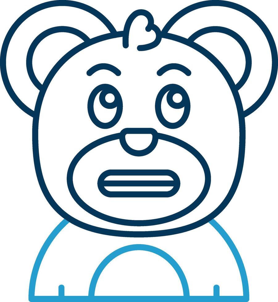 Shocked Line Blue Two Color Icon vector