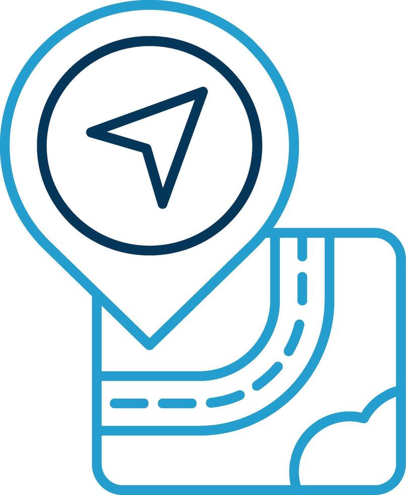 Direction Line Blue Two Color Icon vector