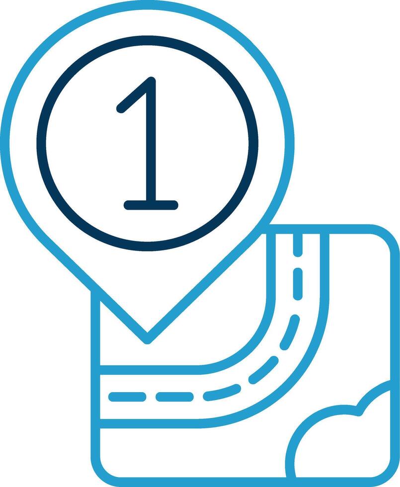 One Line Blue Two Color Icon vector