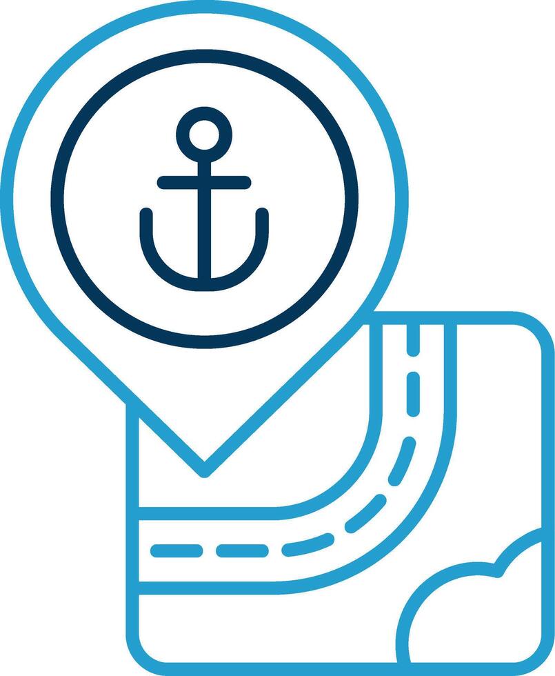 Port Line Blue Two Color Icon vector