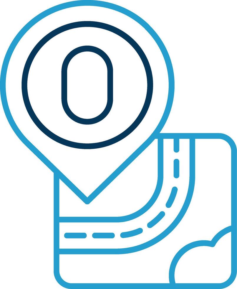 Zero Line Blue Two Color Icon vector