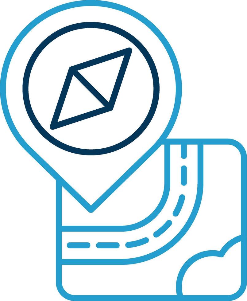 Navigation Line Blue Two Color Icon vector