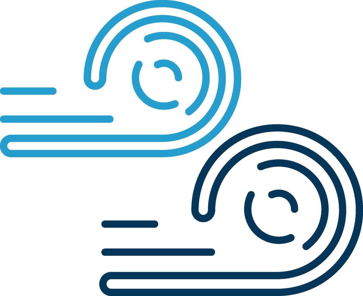 Wind Line Blue Two Color Icon vector