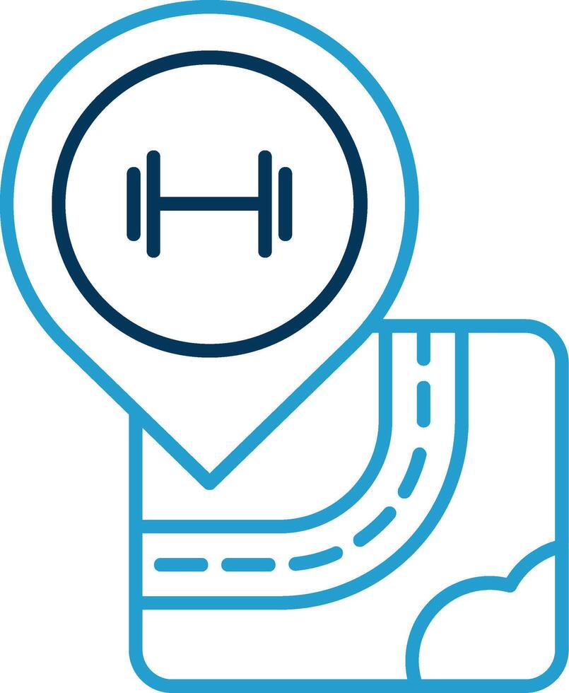 Gym Line Blue Two Color Icon vector