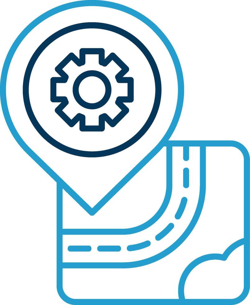 Setting Line Blue Two Color Icon vector