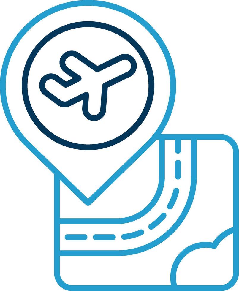 Airport Line Blue Two Color Icon vector