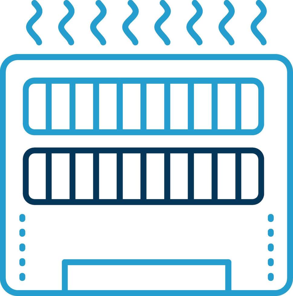 Heater Line Blue Two Color Icon vector