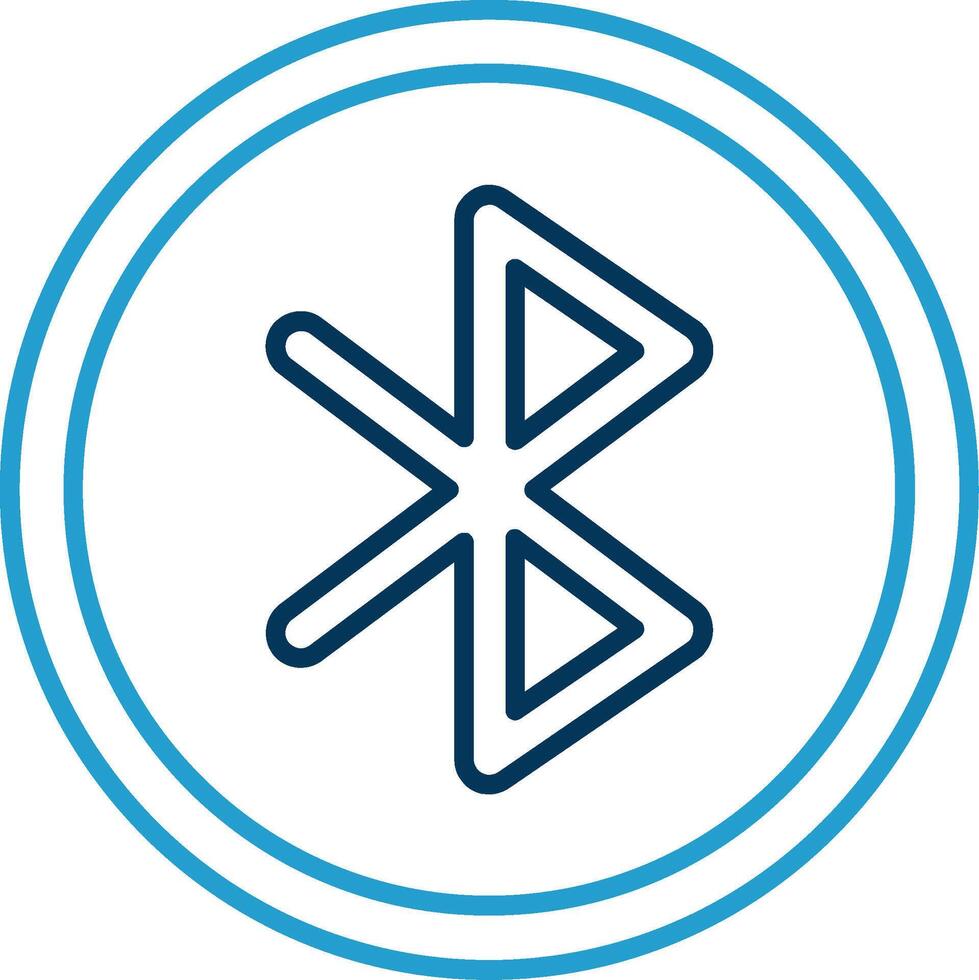 Bluetooth Line Blue Two Color Icon vector