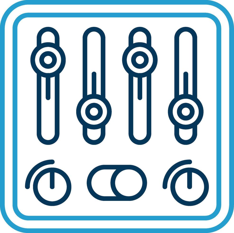 Control Line Blue Two Color Icon vector