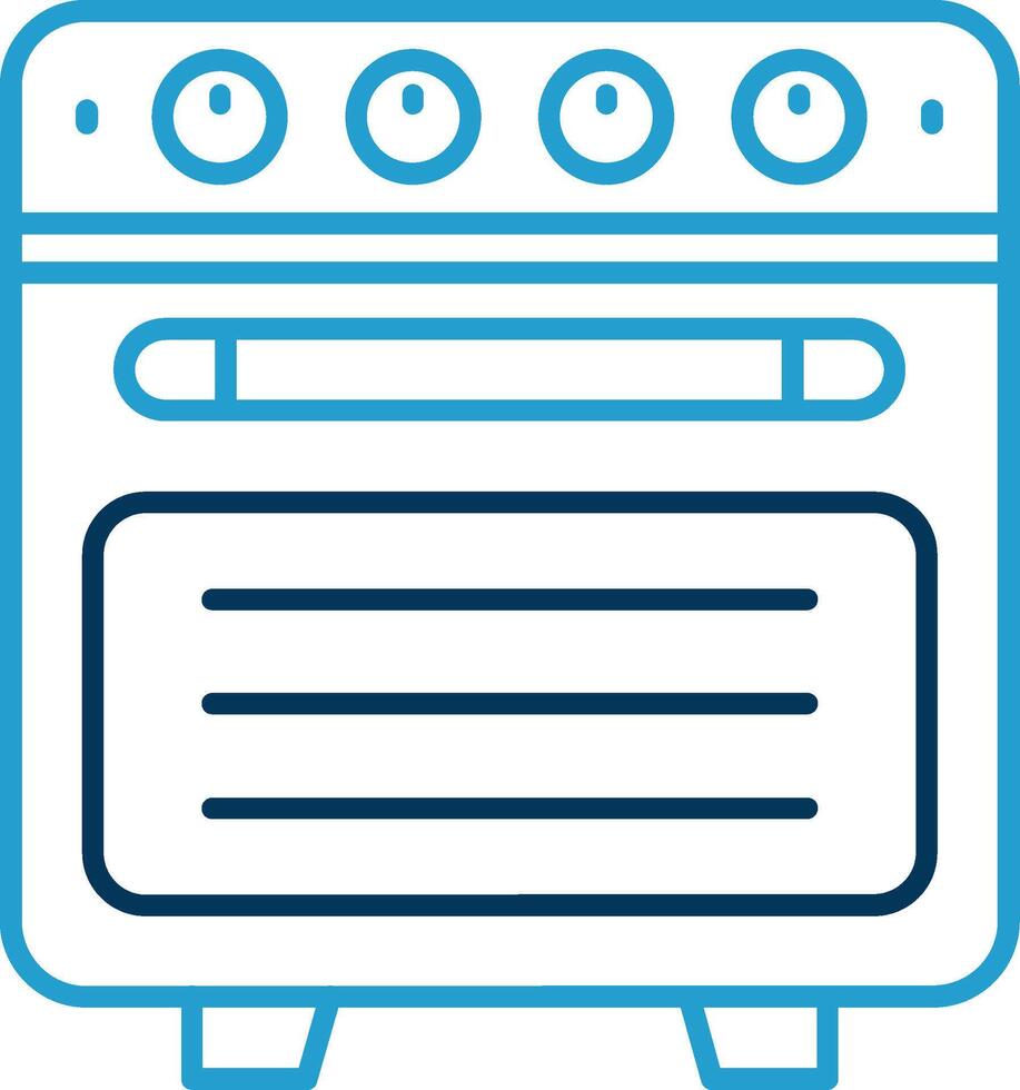 Oven Line Blue Two Color Icon vector