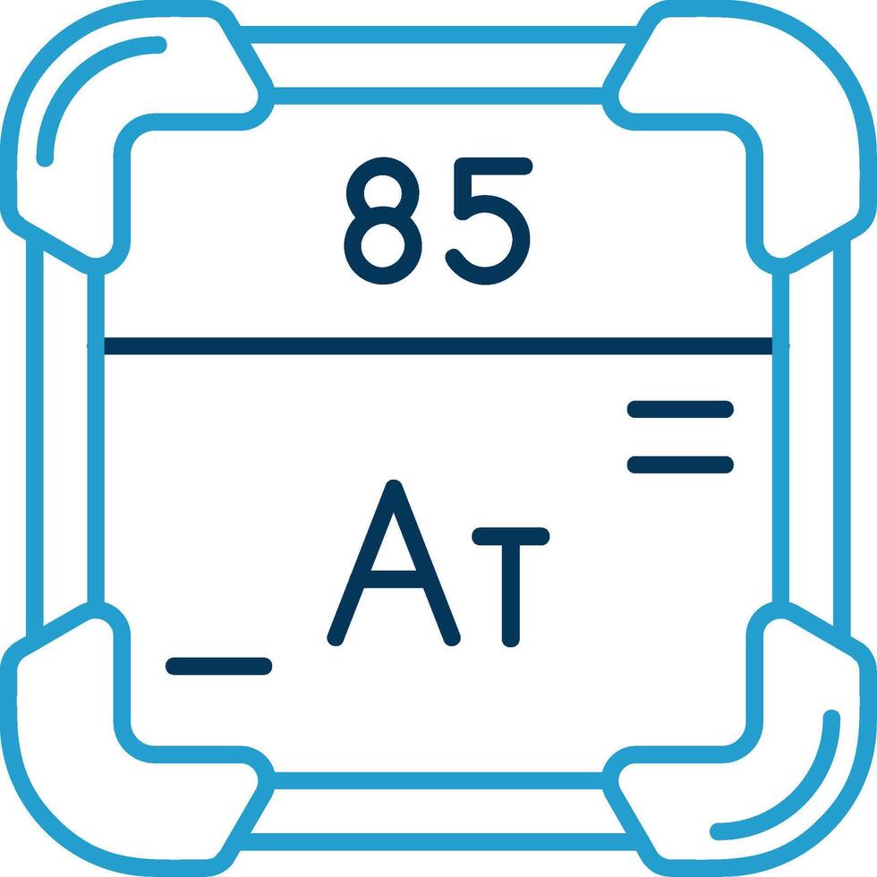 astatine línea azul dos color icono vector