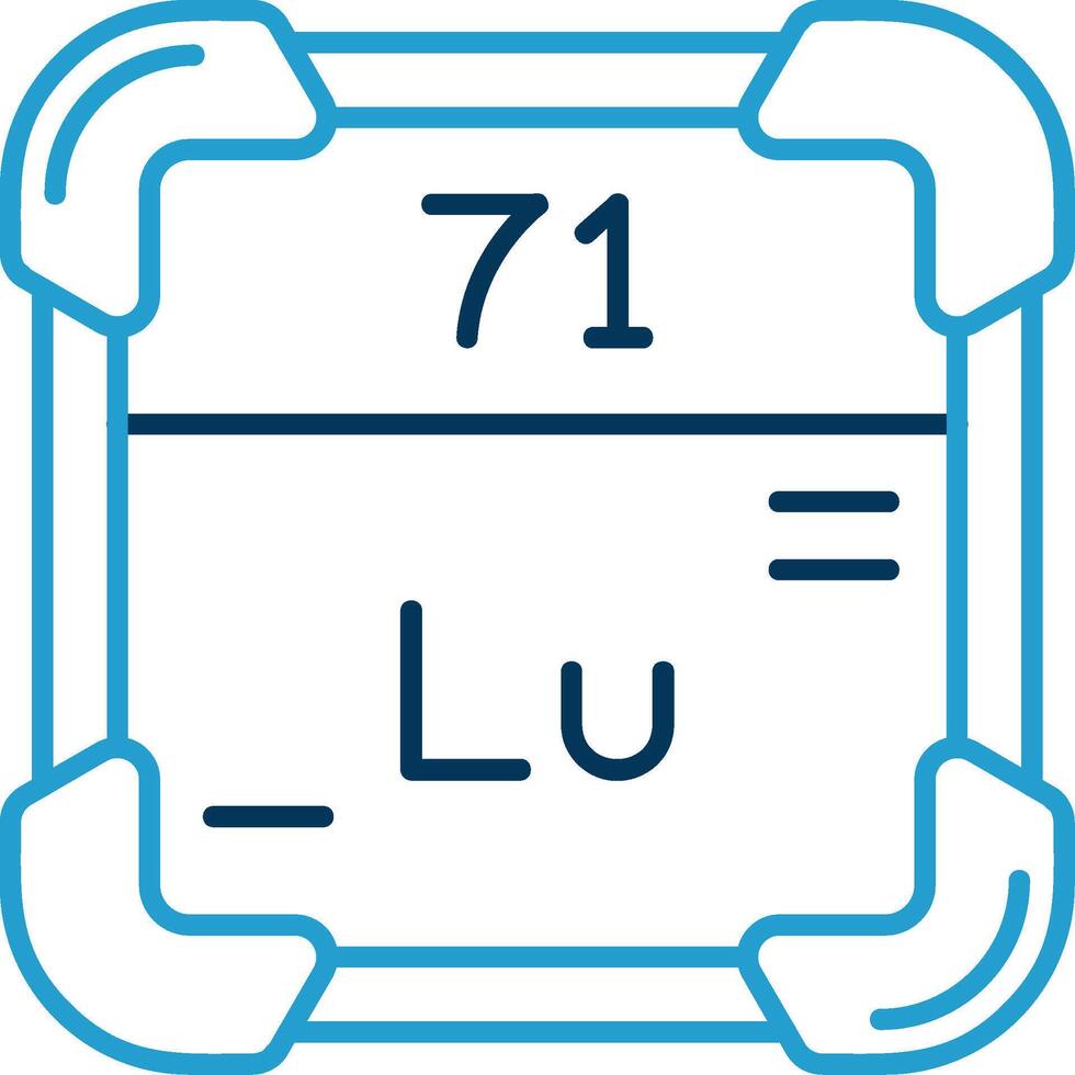 Lutetium Line Blue Two Color Icon vector