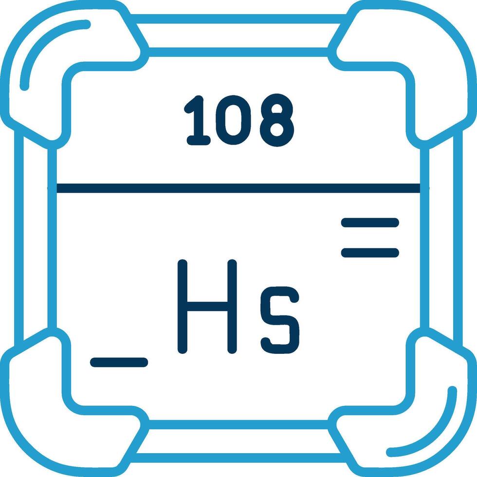 Hassium Line Blue Two Color Icon vector