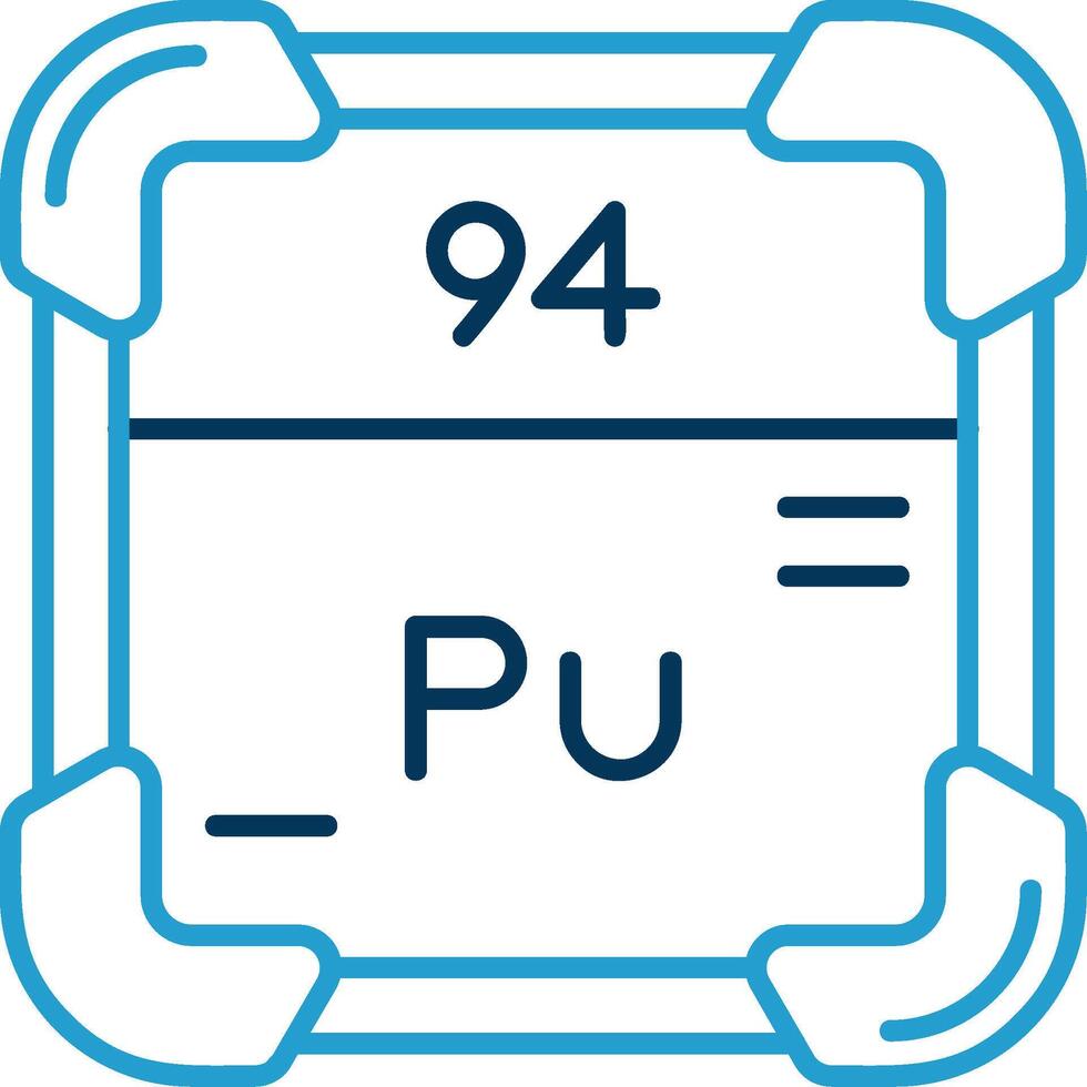 Plutonium Line Blue Two Color Icon vector